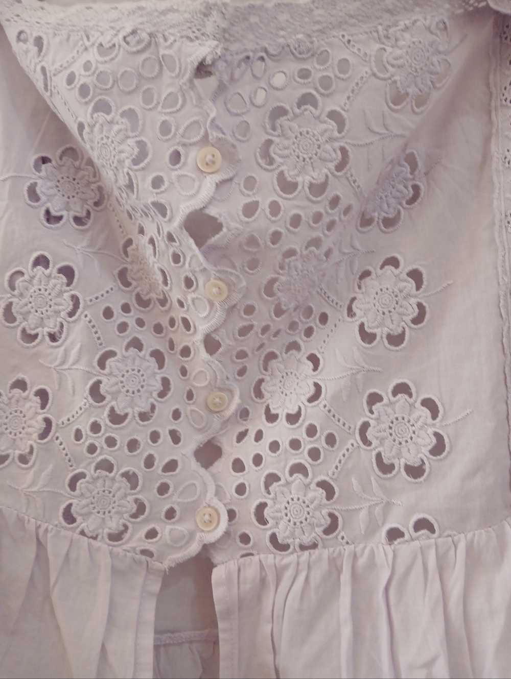 American Eagle Soft Purple 100% Cotton Flutter Sleeve Peplum Top Size XL Peasant - Picture 6 of 12